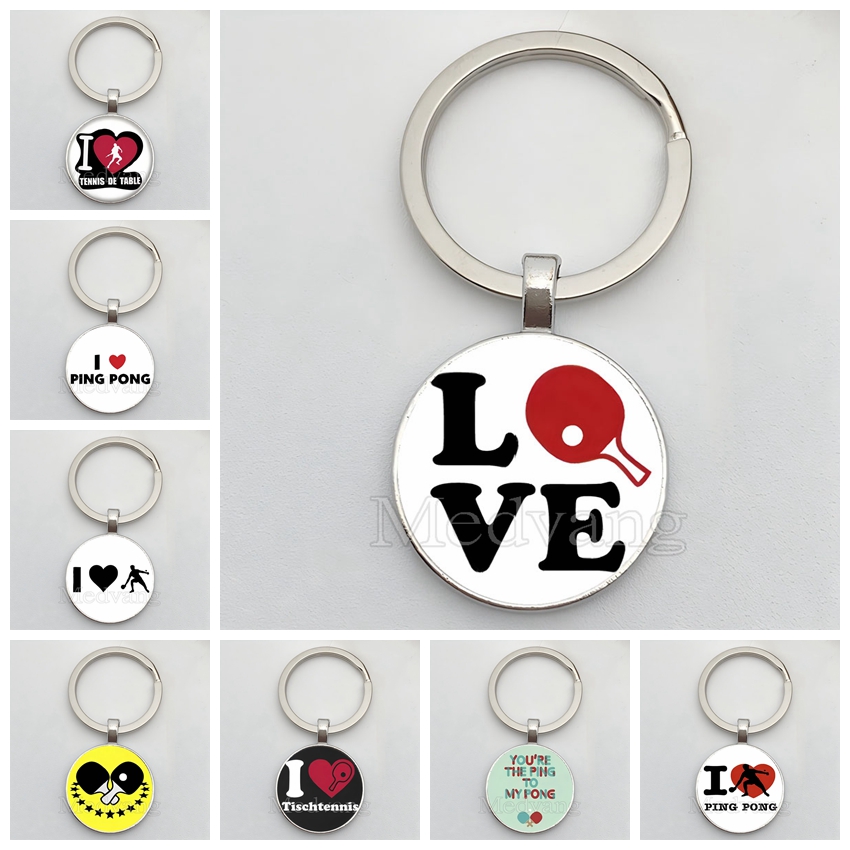 Table Tennis Keychain - Porte-clés de Ping-Pong, breloque d'athlète de
